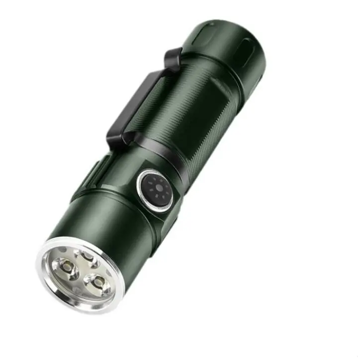 3 LED Super Bright Mini LED Flashlight 2000LM Portable EDC Flashlight TYPE-C Rechargeable IP68 Camping Light with Battery Display - 1