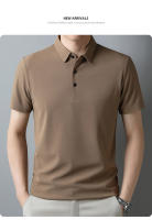Camisa Polo Casual Para Hombres Manga Corta Color Sólido Moda Top Antipelusa De Algodón Estilo Versátil Para Primavera Y Verano - details 8