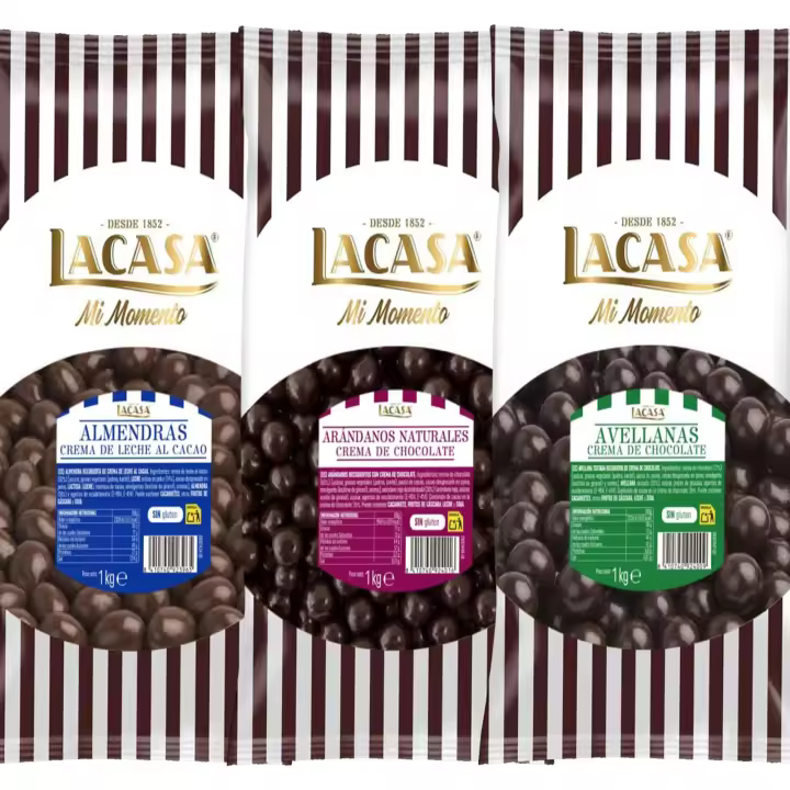 Lacasa Mi Momento pack 3kg bolas: Almendra con chocolate con leche ,Avellana con chocolate Negro ,Arándanos con chocolate Negro - 1
