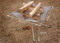Rack De Fogata Plegable En Acero Inoxidable Para Camping Y Jardín Herramientas De BBQ Con Red De Protección Contra Viento - details 3