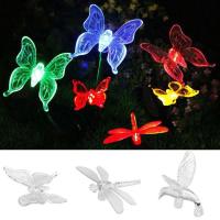 Lámpara De Jardín Solar LED Impermeable Con Diseño De Mariposa Y Libélula Para Paisaje Exterior Instalación Sencilla Sin Bombillas Incluidas - details 6