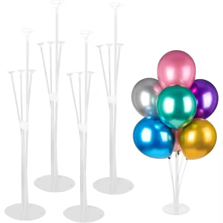Support Ballon, 4 Pièce Réutilisable Support de Ballon Table, Colonne Ballon, Tige pour Ballon, Stand de Ballon pour Fête d’Anniversaire Fête Mariage - 1