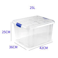 Caja de almacenamiento, transparente, 25 litros, sin ruedas - details 1