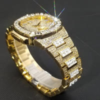 Reloj De Pulsera De Cuarzo Para Hombre MISSFOX Clásico Lujo Con Diamantes Full En Plata Acero Inoxidable Resistente Al Agua Y Shock - details 7