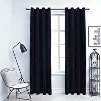 vidaXL Cortinas Opacas con Anillas 2 Piezas Terciopelo 140x245cm Color Azul oscuro,  Rosa antiguo,  Antracita y mas - details 5