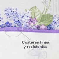 Mantel antimancha impermeable con diseño de flores moradas. - details 4