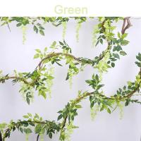 Guirnalda De Flores Artificiales De 2m Vine De Wisteria Con Hojas Para Exterior Decoración De Pared Falsa Flor Colgante Para Hogar Y Bodas - details 6