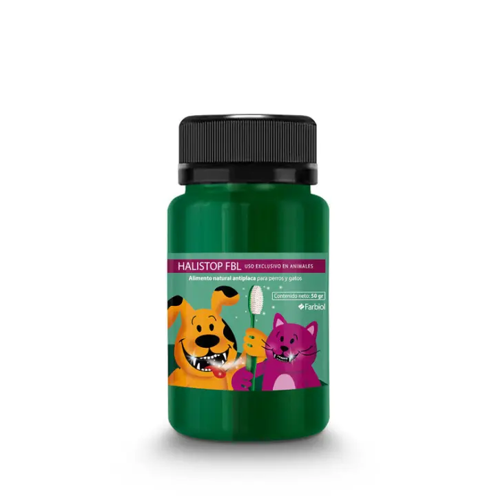 FARBIOL - Limpiador dental Halistop 50 gr  para perros y gatos - 1