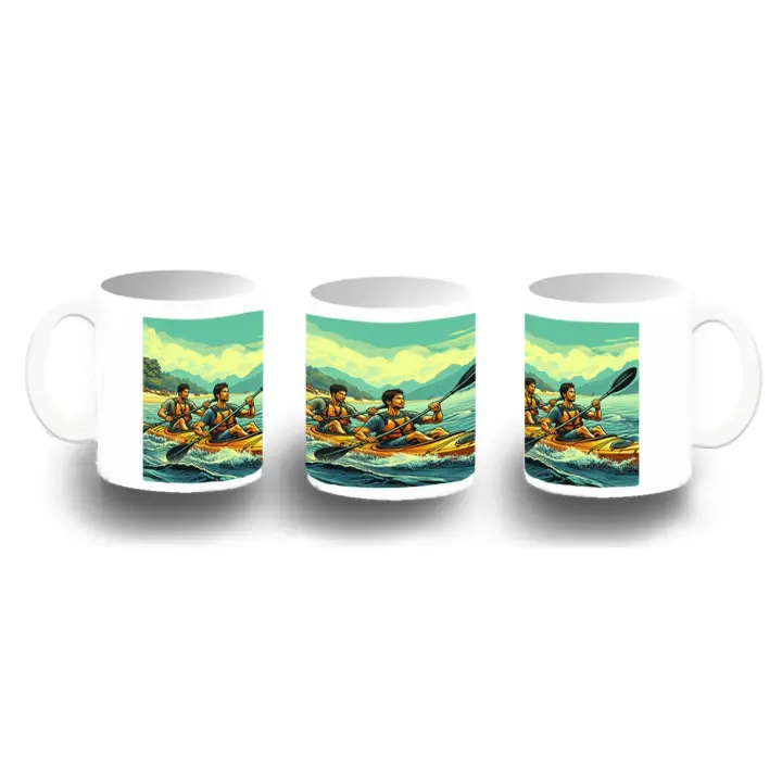 MERCHANDMANIA TAZA FOTOLUMINISCENTE deporte playa kayak amigos isla tropical brilla oscuridad - 1