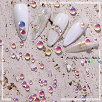 300Pcs Rhinestones De Mermaid Uso En Uñas Colores Caramelo Tamaños Mixtos Cristal Redondo Translúcido Aurora Para Decoración DIY - details 7