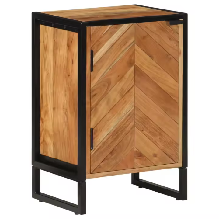 vidaXL Mueble de baño madera maciza de acacia y hierro 40x30x60 cm - 1