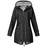 Chaqueta De Lluvia Para Mujer Ligera Impermeable Estilo Trench Con Cordón Ideal Para Caminatas Casuales Al Aire Libre - details 8