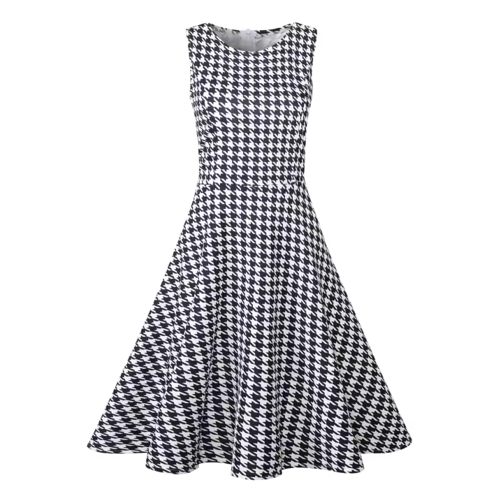 Vestido Largo Impresión Verano Para Mujer Sin Mangas Bohemio Casual Cuello Redondo Talla Grande Vestido Vintage De Playa - 1