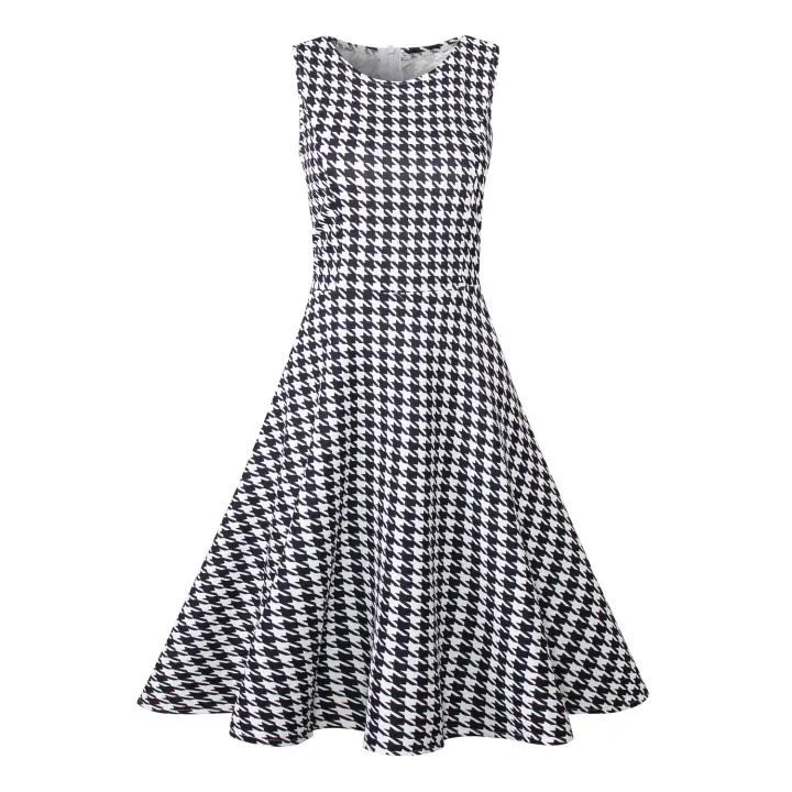 Vestido Largo Impresión Verano Para Mujer Sin Mangas Bohemio Casual Cuello Redondo Talla Grande Vestido Vintage De Playa - 1