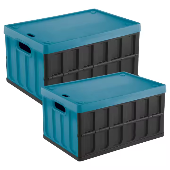 Set 2 cajas Tontarelli multiusos 46L/62L azul y negro - 1