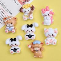 10Pcs Cabochones De Resina Planos Con Serie De Oso Gato Perro Dibujos Animados Para Manualidades Joyería Scrapbooking Decoración - details 1
