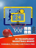 Estándar De Baloncesto Plegable Para Niños Silencioso Y No Permeable Montado En La Pared Para Actividades Interiores Y Exteriores Incluye Baloncesto - details 0
