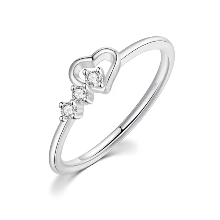 Anillo Elegante Para Mujer Joyería Sencilla Y Llena De Amor En Color Oro Rosa Con CZ Regalo Para Novia De Boda Moda Wholesale R210 - 1