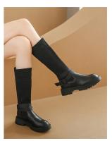 Botas Largas Para Mujer Nuevas De Lana Elásticas Botas Retro Con Suela Gruesa Botas De Rodilla Elegantes Zapatos Para Mujer - details 29