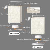 Lámpara De Pared LED Recargable Con Control Remoto Y Luz Nocturna Para Iluminación Interior Ajustable Para Dormitorio Sala De Estar Pasillo Decoración De Hogar - details 4