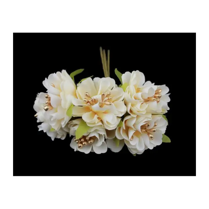 POMO 6 MINIFLORES DE TELA para Decorar Sombreros - Producto de Alta Calidad - 1