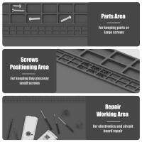 Mesa De Trabajo Plegable De Soldadura De Silicona 60x35cm Resistente a Altas Temperaturas Alfombrilla De Reparación Doble Cara Gris Para Soldadura - details 6