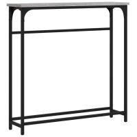 vidaXL Mesa consola madera de ingeniería 75x19,5x75 cm Negro, Roble Sonoma, Roble ahumado Mesa de sofá Mesa de Entrada para Salón Consola de Entrada Mueble Recibidor Mesita Mesa auxiliar Salon - details 3