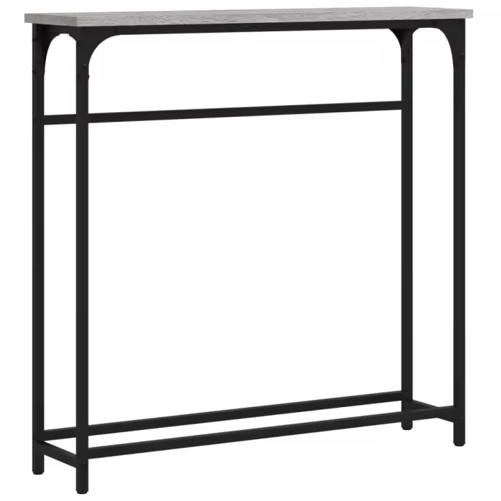 vidaXL Mesa consola madera de ingeniería 75x19,5x75 cm Negro, Roble Sonoma, Roble ahumado Mesa de sofá Mesa de Entrada para Salón Consola de Entrada Mueble Recibidor Mesita Mesa auxiliar Salon - 1