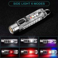 Mini potente Interior LED superbrilliant de 400 lúmenos con Luz UV Roja y Azul, interior con lllavero de Bolsillo Pequeño recargable por USB-C - details 0