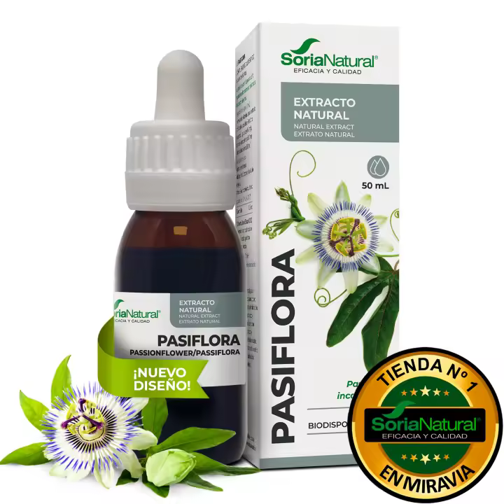 Pasiflora Extracto Soria Natural - Ayuda a calmar los nervios - Ayuda al descanso y la relajación - Botella de 50 ml - 1