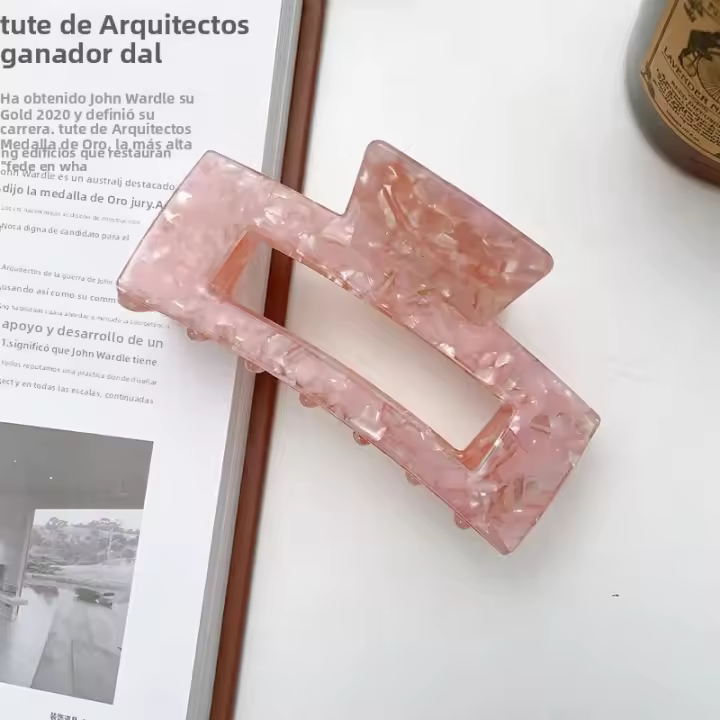 Grande Clip De Pelo Rectangular Serrado 1 Pieza Accesorio Para El Cabello De Moda Para Mujer Decorativo Para El Exterior - 1