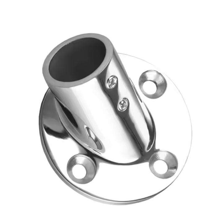 1 Pieza De Hierro Inoxidable Base Redonda Para Barrera De Buques Marinos Yate Conector De Fondo Redondo 1" / 25mm Herramienta Para Barco Ángulo De 45 Grados - 1
