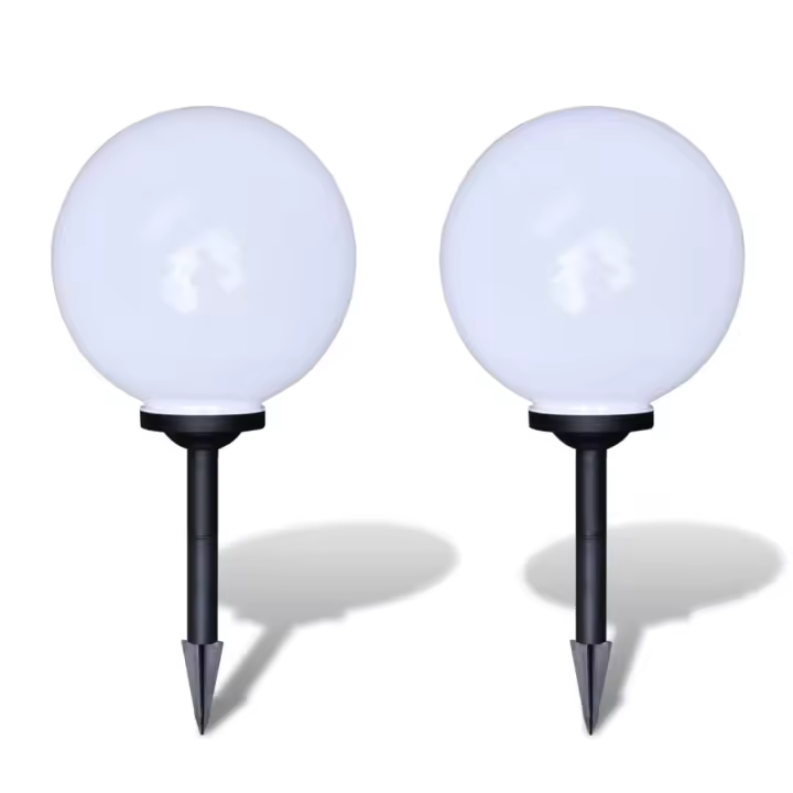 vidaXL Lámparas de Suelo LED (2 unidades) Energía Solar de Jardín en Forma de Bola Dimensiones 30 cm, 40 cm, 50 cm - 1