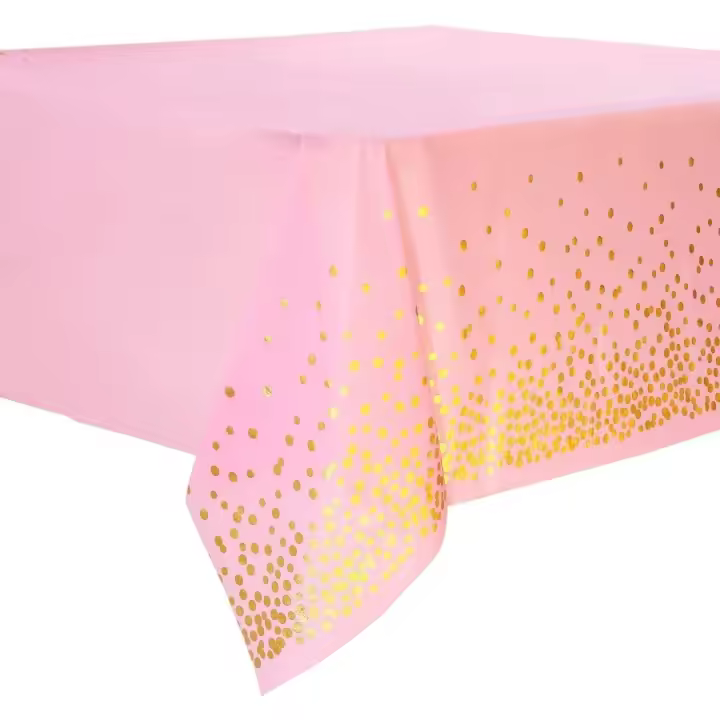 Mantel De Hielo Tópico Dorado Rosa Azul Y Negro Para Fiestas De Cumpleaños Y Bodas Cubierta Desechable PE - 1