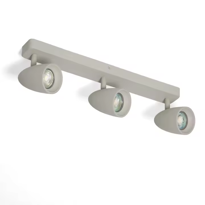 Ledkia Aplique Aluminio Rectangular Adrien 3 Focos Gris Piedra - 1