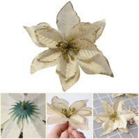 12/24pcs Flores De Navidad Con Brillo Decoración Para Árbol De Navidad Ornamentos Para Año Nuevo Falsas Flores De Fiesta Decoración De Invierno - details 7