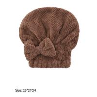 Toalla De Cabello Rápida Para Mujer Con Lazo Corallo Velvet Toalla De Cabeza Gruesa Accesorios De Baño Color Sólido Tamaño 27x26cm - details 0