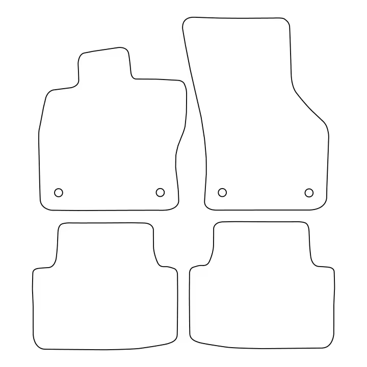 Juego de alfombrillas de terciopelo para Volkswagen Passat B8 2014-2023 - acabado rojo - 1