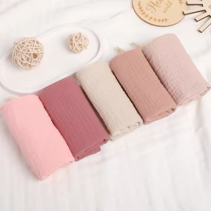 Toallas De Algodón Puro Para Bebés 5Pcs Toallas De Secado Suaves Y Absorbentes Para Recién Nacidos Y Burping 6 Capas MOV - 1