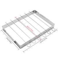 Rack De Asado Con Brochetas Plegables En Acero Inoxidable Para Rotisserie Y Shish Kebab Con 6 Brochetas Herramienta De Barbacoa - details 1