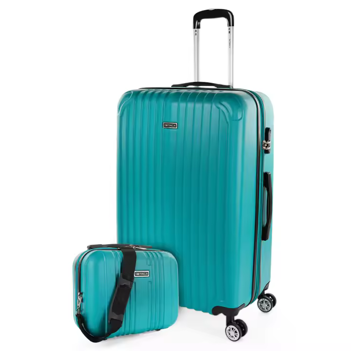 Itaca - Juego De Maletas De Viaje Ligeras 2 Pzs. Set Trolley ABS 4 Ruedas Grande + Neceser Rígidas. Conjunto Equipaje Avión. Candado Con Combinación T71570B - 1
