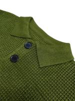 Camisa De Lana Tejida Para Hombre Otoño Invierno Estilo Casual Color Sólido Alta Elasticidad Transpirable Cuello En V Manga Larga Tops - details 9