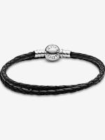 Pandora - Pulsera Pandora Moments de cuero Negro - details 1