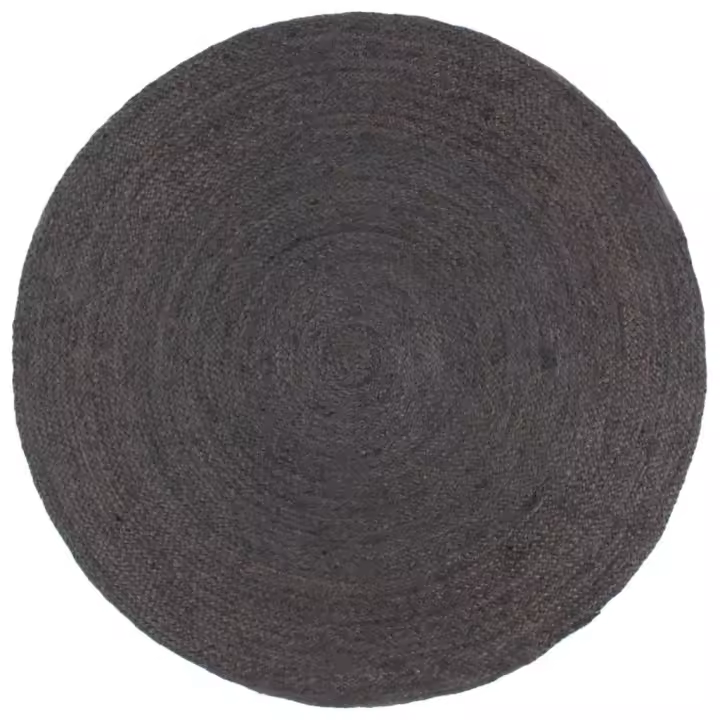 vidaXL Alfombra de yute tejida a mano redonda 180 cm Color Gris,  Gris oscuro,  Verde oliva y mas Alfombras de área  Alfombra de Piso para Sala de Estar Dormitorio Habitación Salón - 1