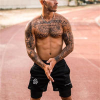 Shorts De Verano Para Hombre Con Impresión Transpirable 2 En 1 Fitness Running Quick Dry Shorts De Malla Para Bodybuilding - details 1