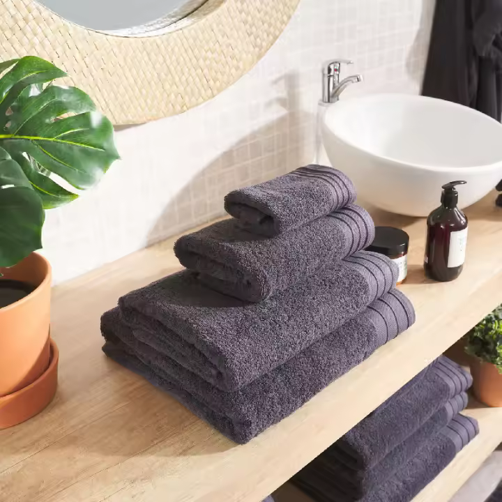 La Mallorquina - Toalla de baño 100% algodón cardado - Basic LMQ Asfalto - 1