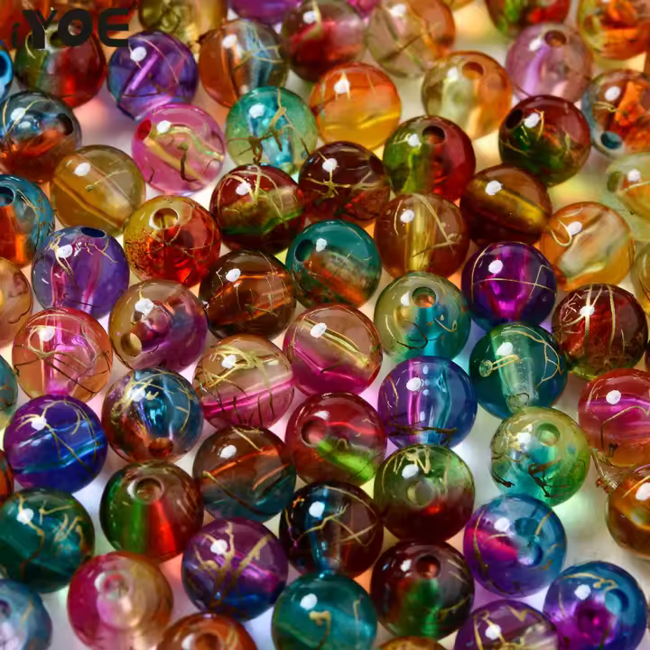 Talares De Acrílico De Doble Color Brillante 8/10mm Para Crear Pulseras Y Collares DIY Ornamentos De Joyería - 1