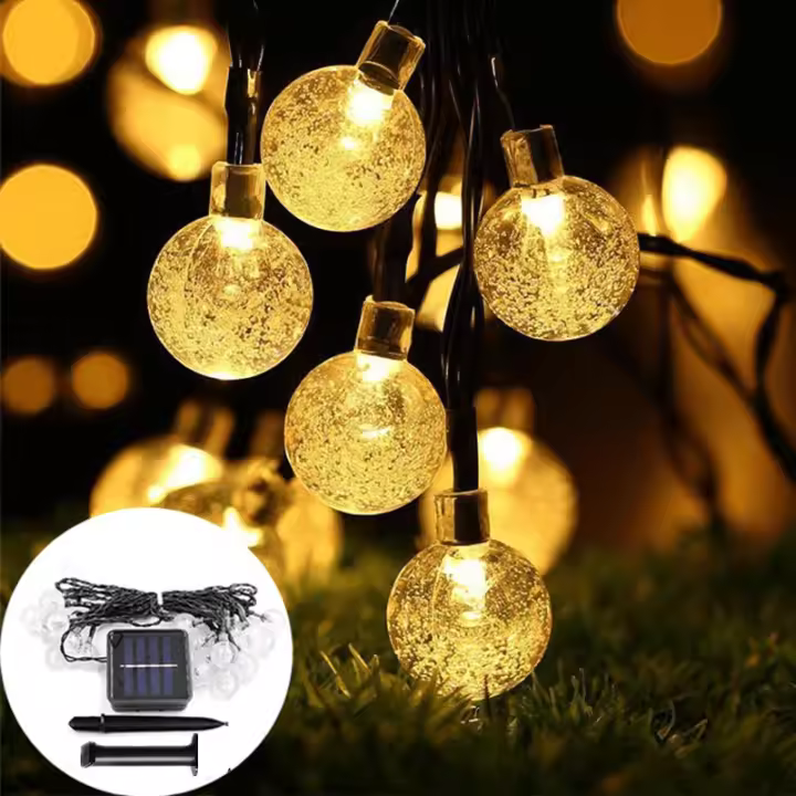 1PC Luces De Cadena Solar LED 5m 20LED IP65 Impermeable Para Decoración De Jardín Exterior Halloween Boda Navidad Lámpara - 1