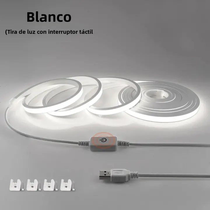 Tira De LED COB Con Sensor Táctil USB Luz Neón Impermeable 320 LEDs/M Para Decoración De Jardín Armario Cocina Sala De Estar - 1
