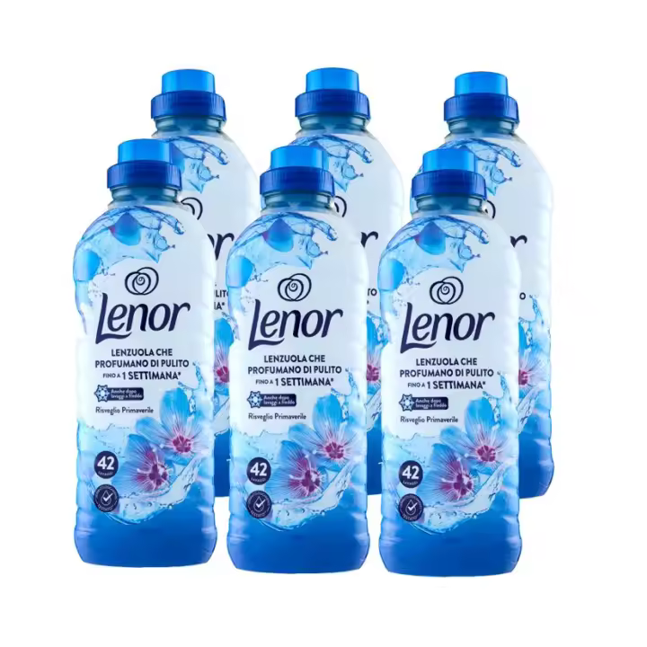 Lenor Suavizante Para Ropa Frescor Abril,  252 Lavados, Ropa De Cama Fresca Hasta 1 Semana, Defensa Activa Contra El Olor 6x882ML - 1